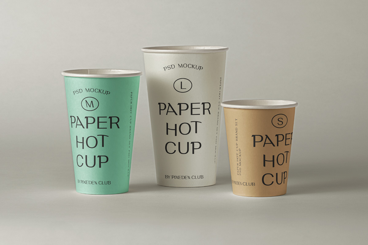 Paper Hot Drink Cups Mockup By INC Design Studio