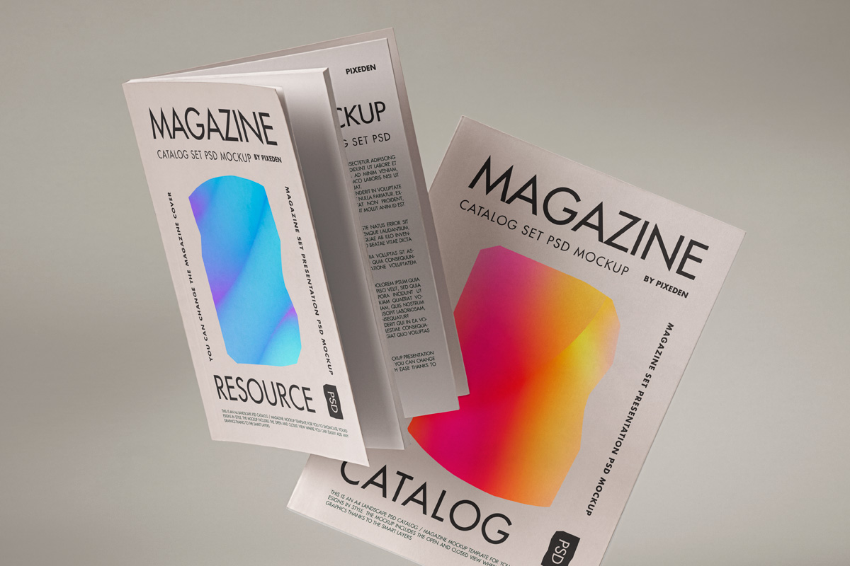 Magazine Psd Mockup Presentation Set | Pixeden Club