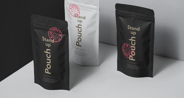 Black Stand Up Pouch Mockup