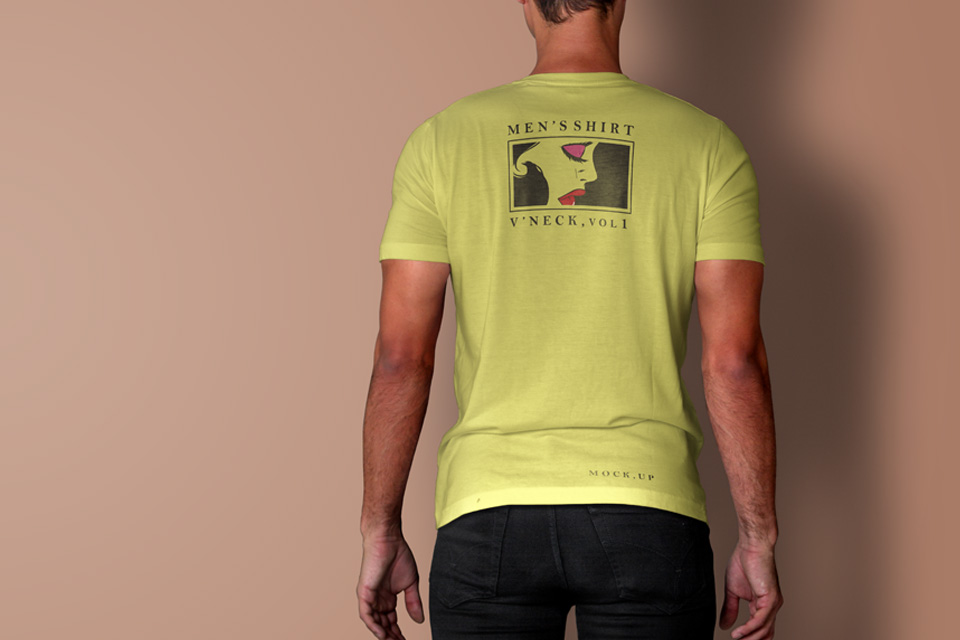 Download Psd Men T-shirt Mockup V-Neck | Psd Mock Up Templates ... PSD Mockup Templates