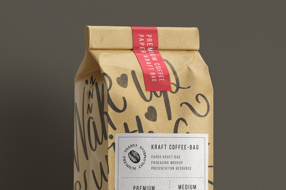 Download Kraft Coffee Bag Packaging Mockup Psd Mock Up Templates Pixeden