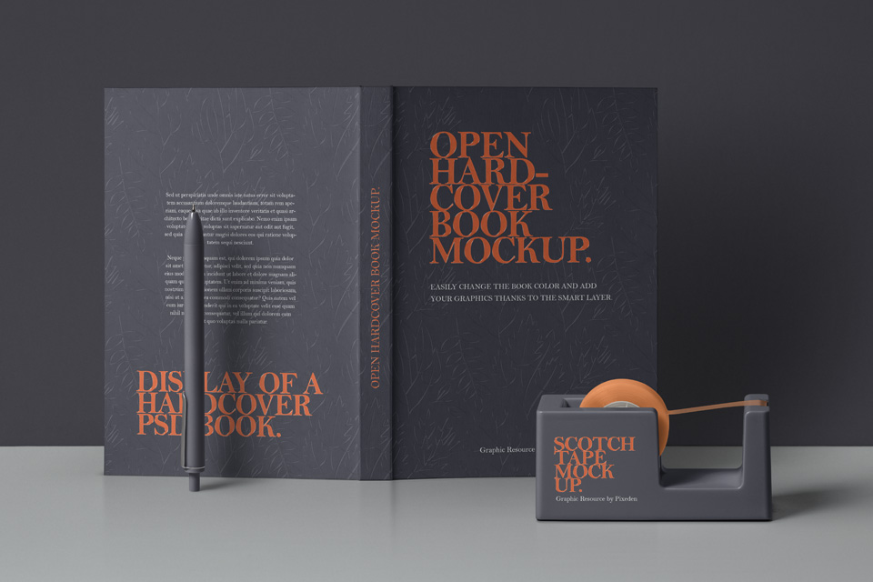 Download Psd Open Hardcover Book Mockup V3 Psd Mock Up Templates Pixeden