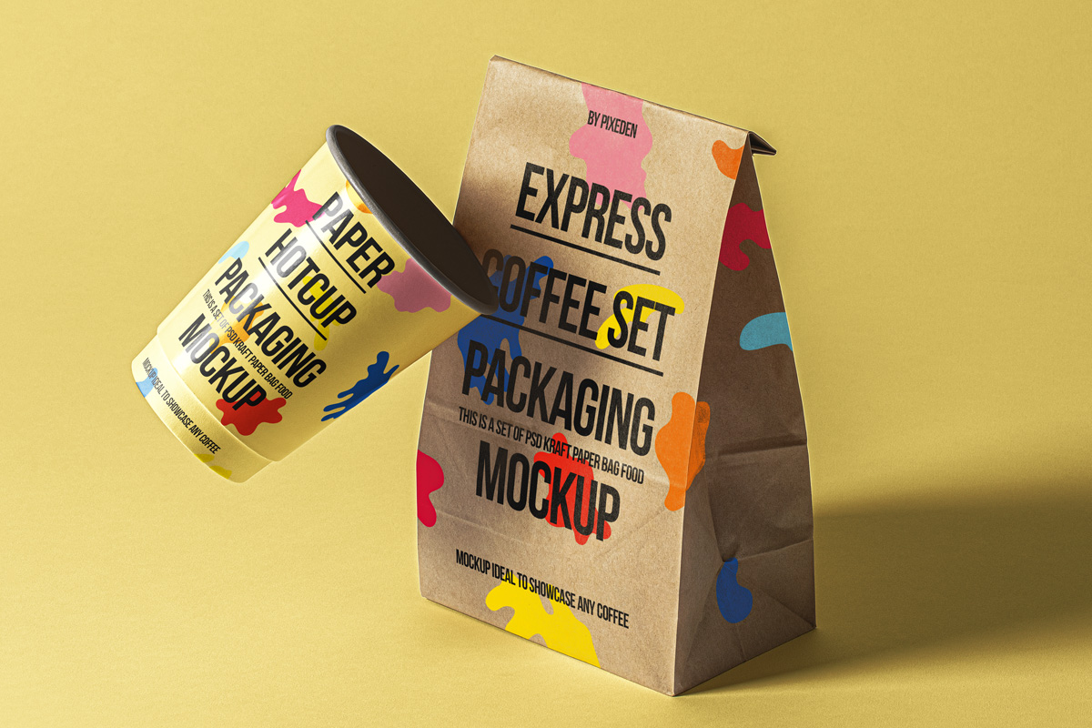 Download Psd Coffee Packaging Mockup Set | Psd Mock Up Templates | Pixeden