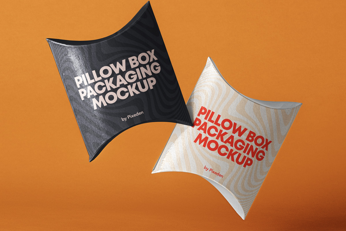 Download Psd Pillow Box Packaging Mockup 2 | Psd Mock Up Templates | Pixeden