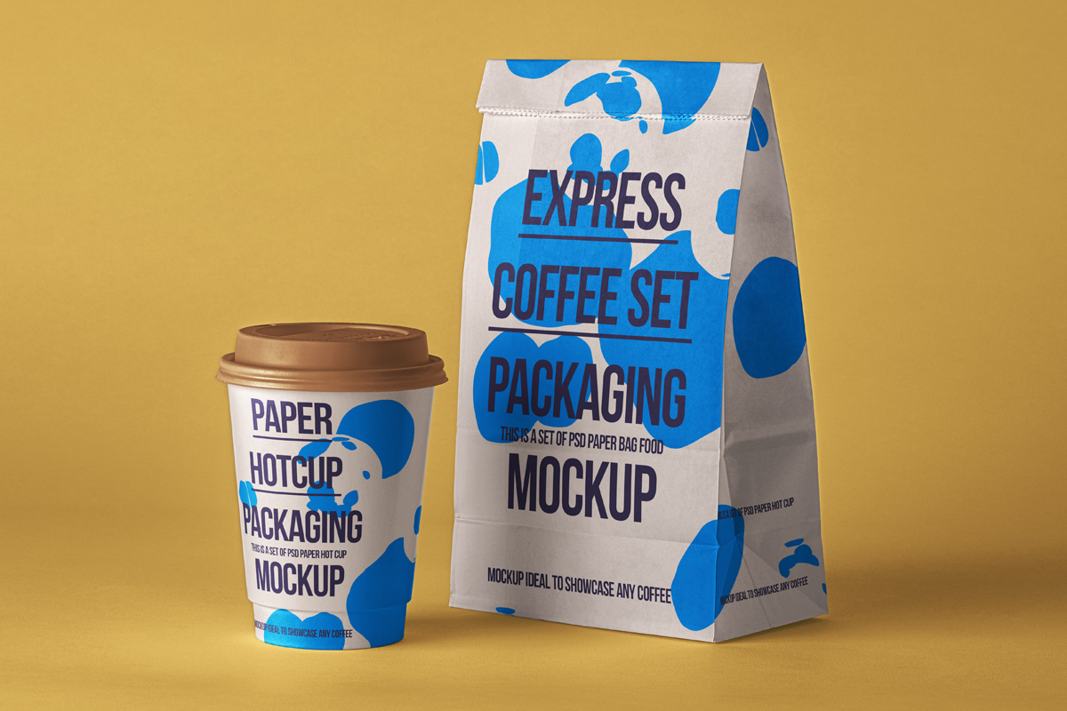 Psd Coffee Packaging Mockup Set 2 Psd Mock Up Templates Pixeden