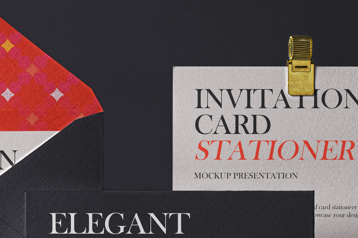 Download Elegant Psd Invitation Mockup Set | Psd Mock Up Templates | Pixeden