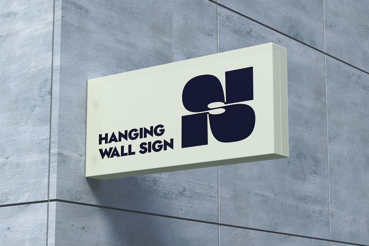 Hanging Psd Wall Sign Mockup | Pixeden Club