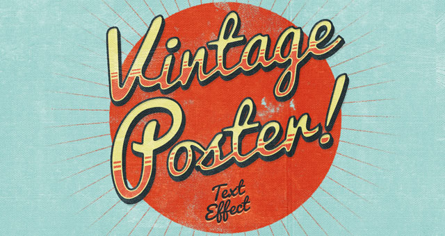 Psd Poster Vintage Text Effect | Photoshop Text Effects | Pixeden