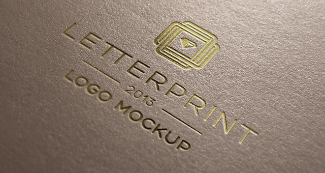 Download Gold Relief Logo Mock-Up Template | Psd Mock Up Templates ...