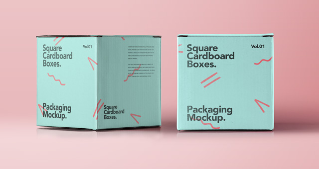 Download Square Psd Cardboard Box Mockup | Psd Mock Up Templates | Pixeden